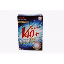 雙魚DOUBLEFISH 有縫新材料V40+展翅三星級乒乓球 3星兵乓球 6只裝