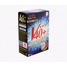 雙魚DOUBLEFISH 有縫新材料V40+展翅三星級乒乓球 3星兵乓球 6只裝