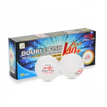 雙魚DOUBLEFISH 有縫ABS新材料3星兵乓球 10只裝雙魚V40+展翅三星級乒乓球