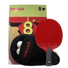 挺拔Tibhar 八星成品拍 七層純木結構（雙面反膠+乒乓球2粒+單拍套）
