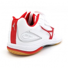 美津濃Mizuno 81GA220521 9代 專業(yè)乒乓球運動鞋 白紅/銀色