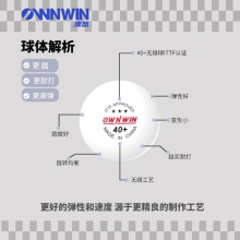 澳悠乒乓球新材料無縫白色雙標(biāo)三星方盒澳門世界杯比賽用球