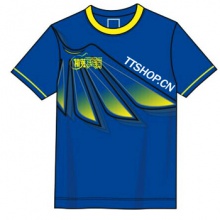 精英乒乓網(wǎng)專款運(yùn)動(dòng)上衣，藍(lán)色 時(shí)尚靚麗款式、排汗速干